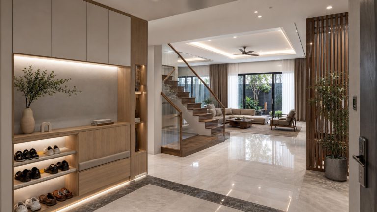 Biệt thự hiện đại khu đô thị mới - sảnh gia đình - thiết kế thi công nội thất biệt thự