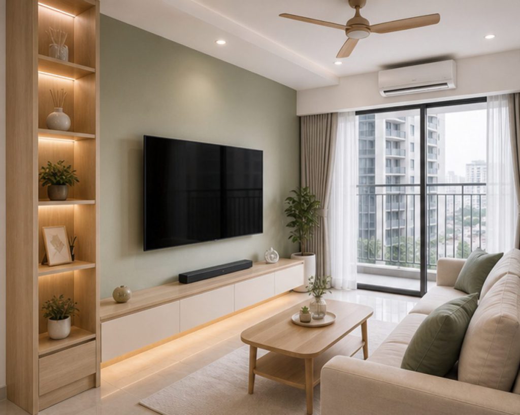 Ảnh phòng khách sau cải tạo trong dự án Cải tạo nội thất căn hộ đã sử dụng 5 năm