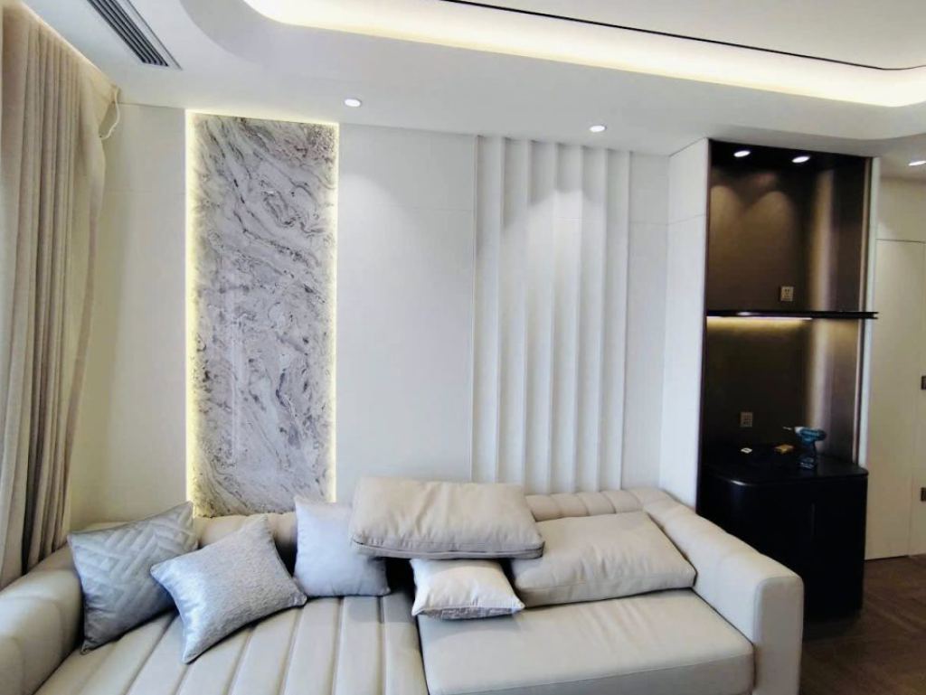 Hình ảnh dự án Hoàn thiện phòng khách gỗ óc chó veneer - góc 3