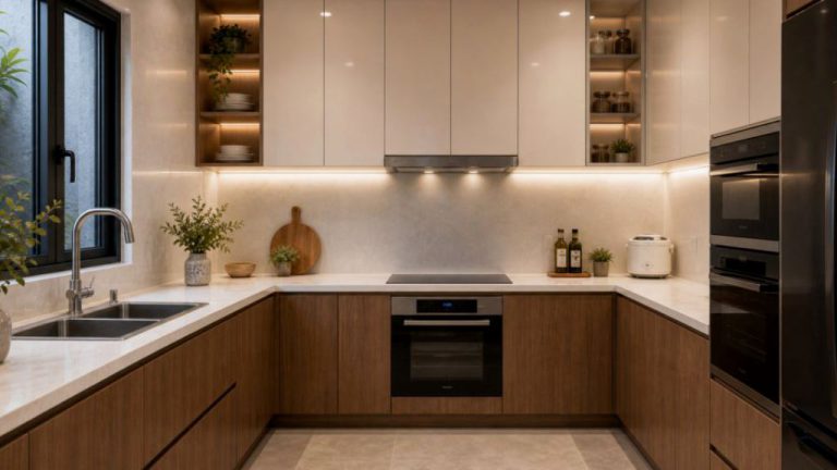 Nội thất bếp gỗ công nghiệp chống ẩm Hải Hậu - thiết kế nội thất phòng bếp chống ẩm