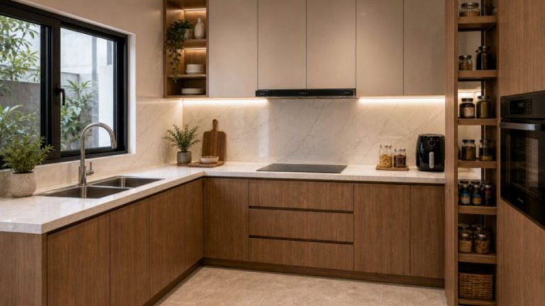 Nội thất bếp gỗ công nghiệp chống ẩm Hải Hậu - thiết kế nội thất phòng bếp chống ẩm