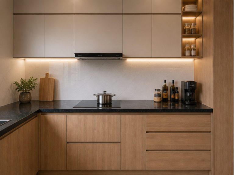 Nội thất bếp gỗ công nghiệp chống ẩm Hải Hậu - thiết kế nội thất phòng bếp chống ẩm