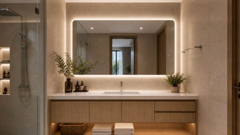 Phòng biệt thự hiện đại với tủ trang trí cao cấp