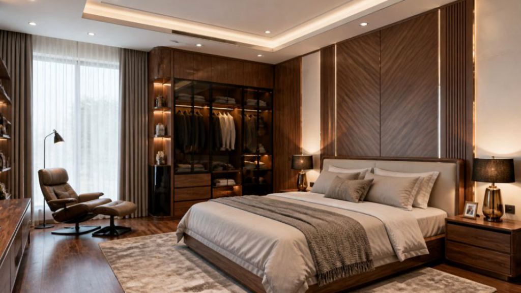 Ảnh phòng ngủ master biệt thự trong dự án Nội thất biệt thự mini tại Ninh Bình