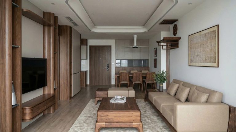 Nội thất căn hộ 3 phòng ngủ phong cách tối giản
