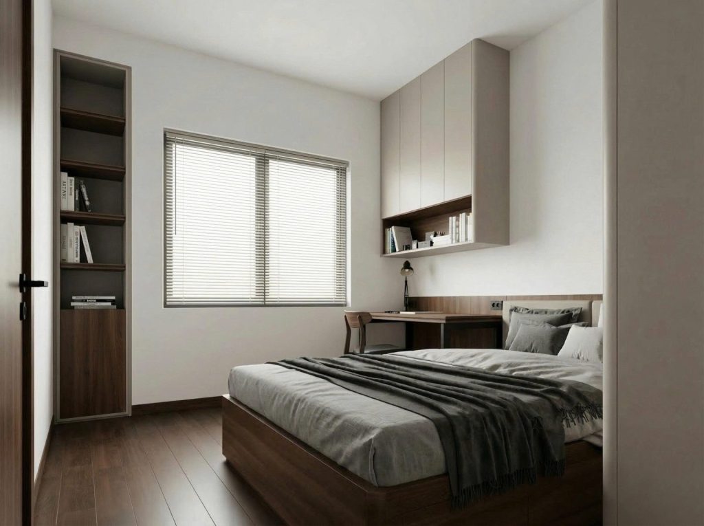 Ảnh khu bếp hoặc bàn ăn 07 trong dự án Nội thất căn hộ 3 phòng ngủ phong cách tối giản