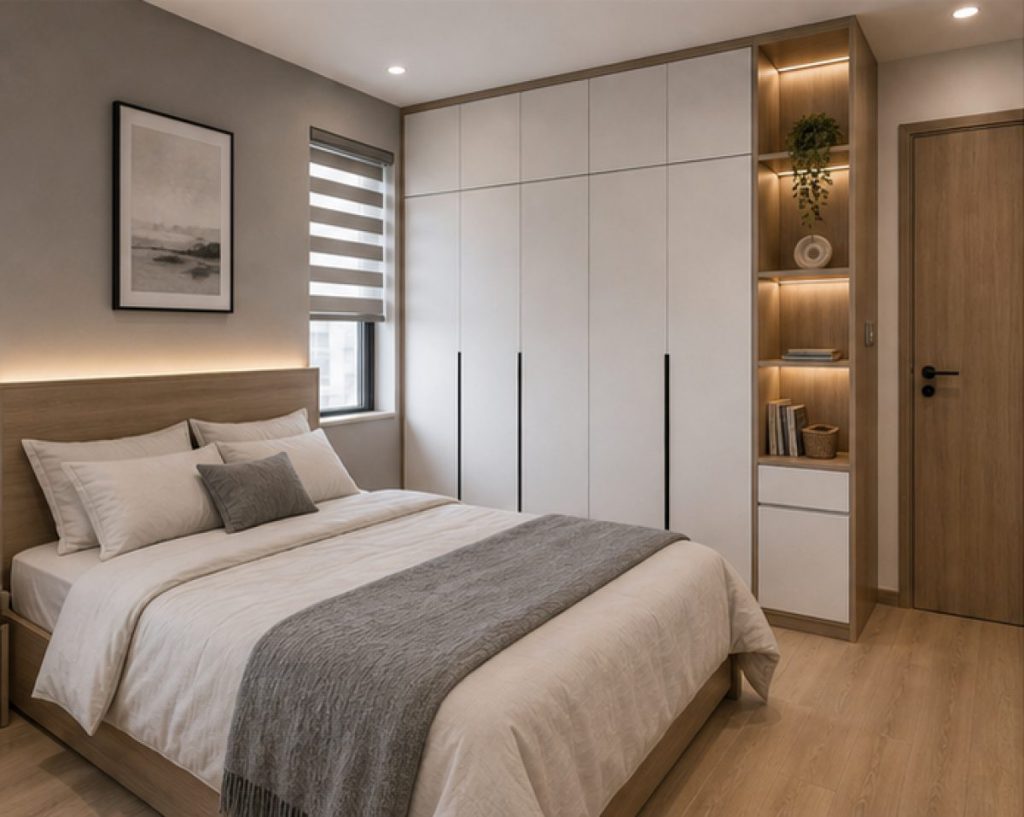 Ảnh phòng ngủ phụ 70m2 trong dự án Nội thất chung cư 70m2 phong cách hiện đại