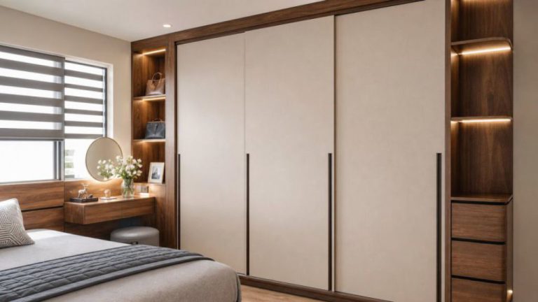 Sản xuất tủ áo âm tường phòng ngủ Ninh Bình
