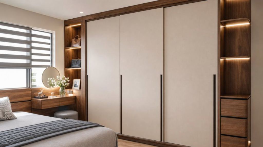 Ảnh tủ áo âm tường cửa lùa trong dự án Sản xuất tủ áo âm tường phòng ngủ Ninh Bình