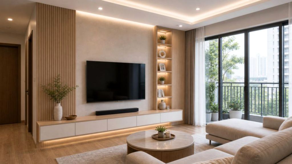 Ảnh chi tiết tủ áo căn hộ trong dự án Sản xuất tủ áo âm tường phòng ngủ Ninh Bình