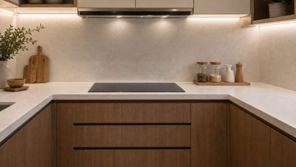Ảnh không gian sử dụng 06 trong dự án Sản xuất tủ bếp acrylic kết hợp laminate