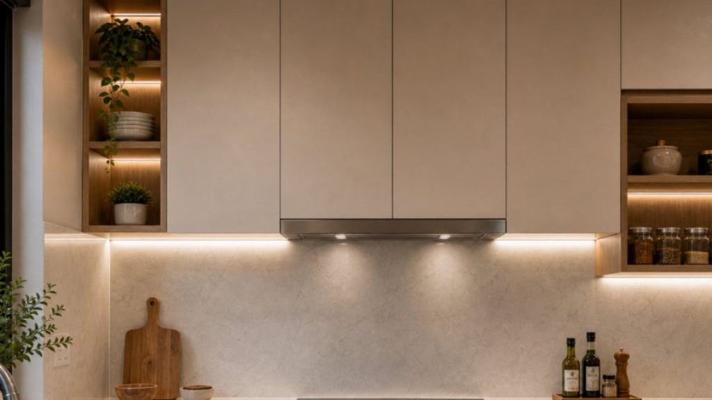Ảnh mảng tường hoặc vách 08 trong dự án Sản xuất tủ bếp acrylic kết hợp laminate