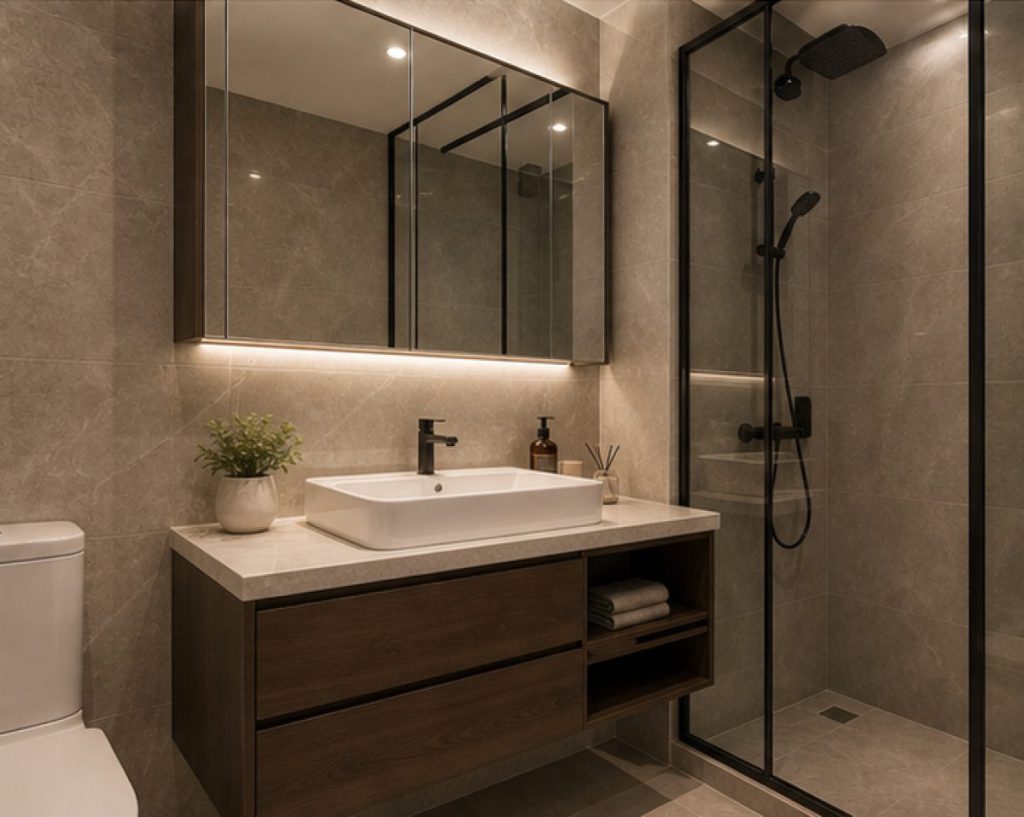 Ảnh bàn lavabo căn hộ cho thuê trong dự án Thi công nội thất căn hộ cho thuê cao cấp