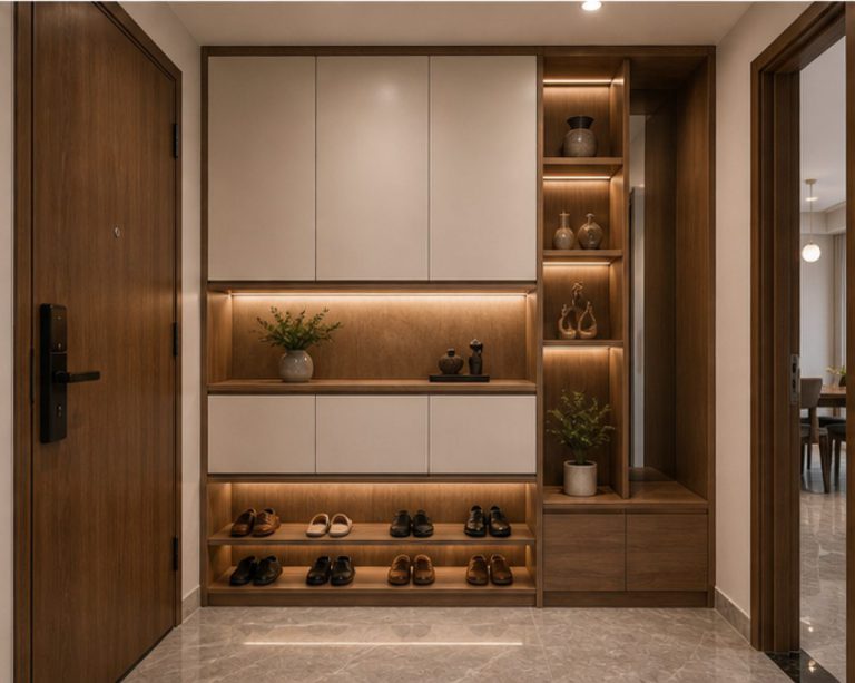 Thi công nội thất nhà phố với khu cầu thang xử lý gọn