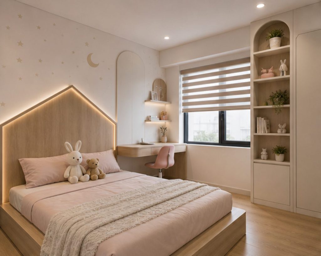 Ảnh phòng ngủ trẻ em trong dự án Thi công trọn gói nội thất nhà mới xây