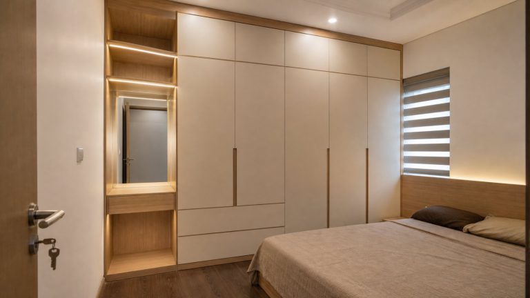 Tủ áo gương và kệ trang trí phòng ngủ - tủ áo và lưu trữ phòng ngủ