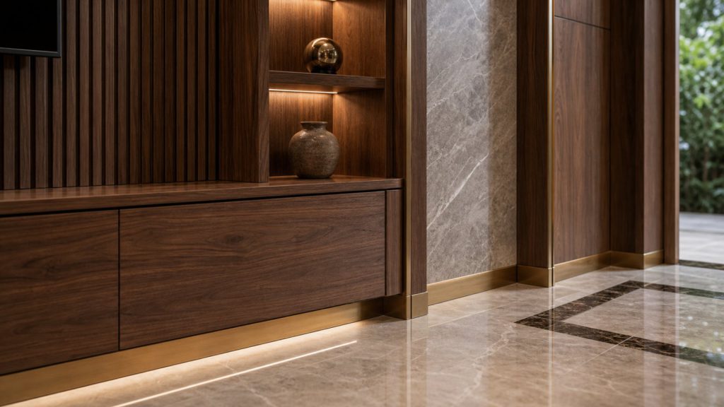 Ảnh tủ treo và backsplash trong dự án Nội thất bếp và bàn đảo căn hộ cao cấp